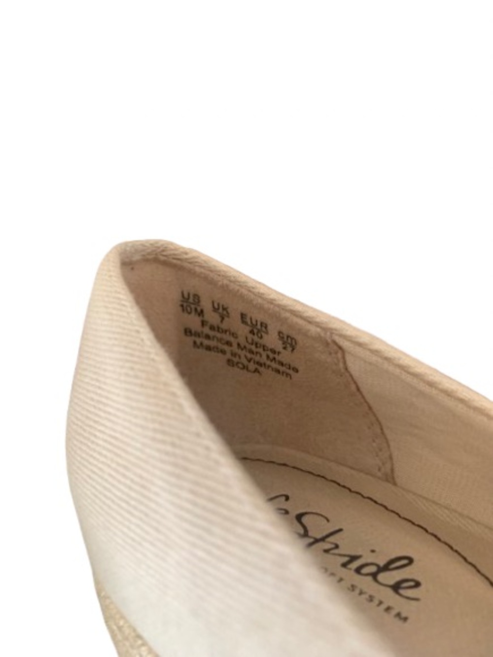LifeStride Parigi Open Toe Wedge Shoes Women’s 10M Beige Canvas Comfort Sandals - Picture 3 of 10